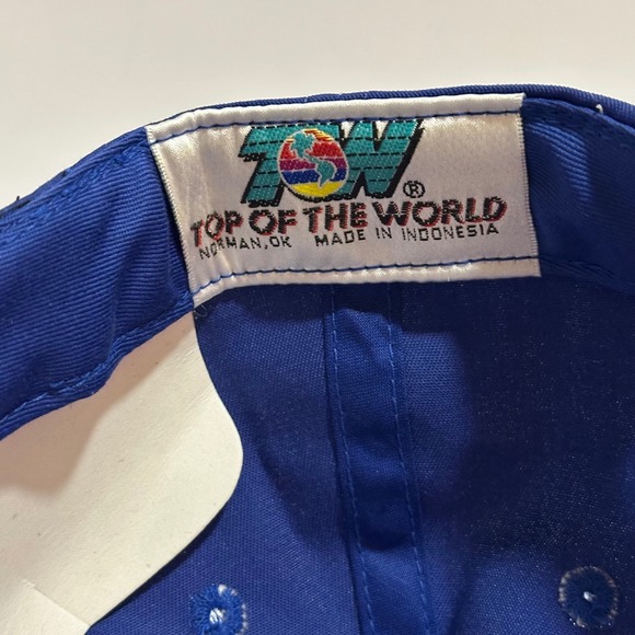 VTG 90s Top of the World IRL Racing Hat Cap Red Blue Black Snapback NOS - Picture 6 of 6